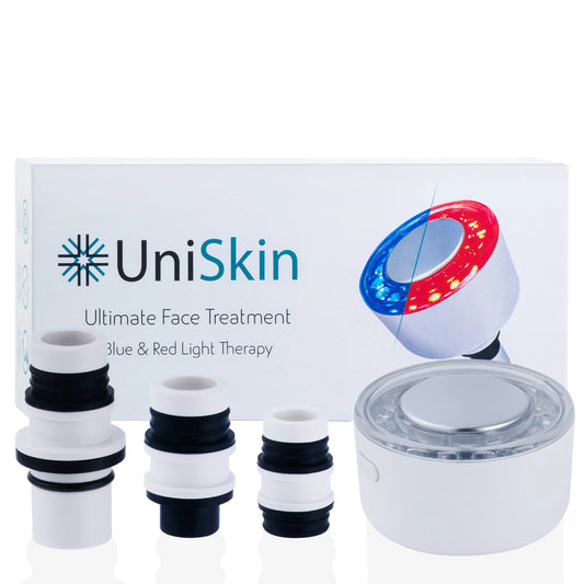 Red Blue Light Therapy for treating wrinkles, redness, acne, scars and other signs of aging